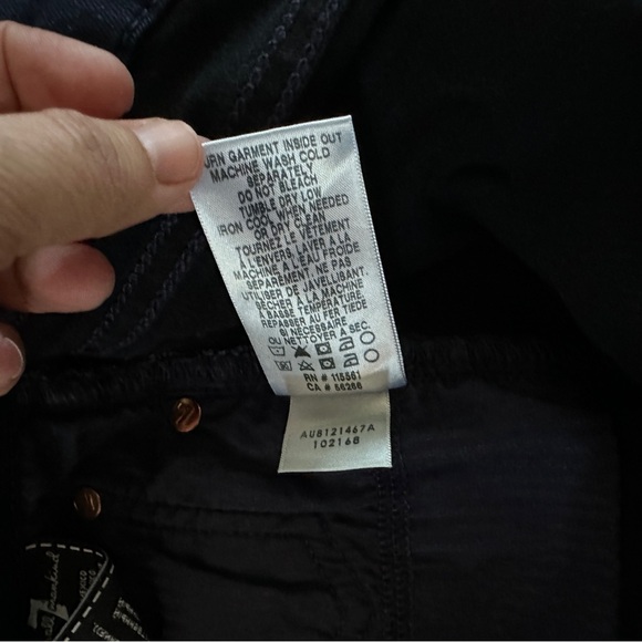 7 for all mankind the ankle skinny denim jeans B(AIR) size 31 high stretch - Picture 7 of 16